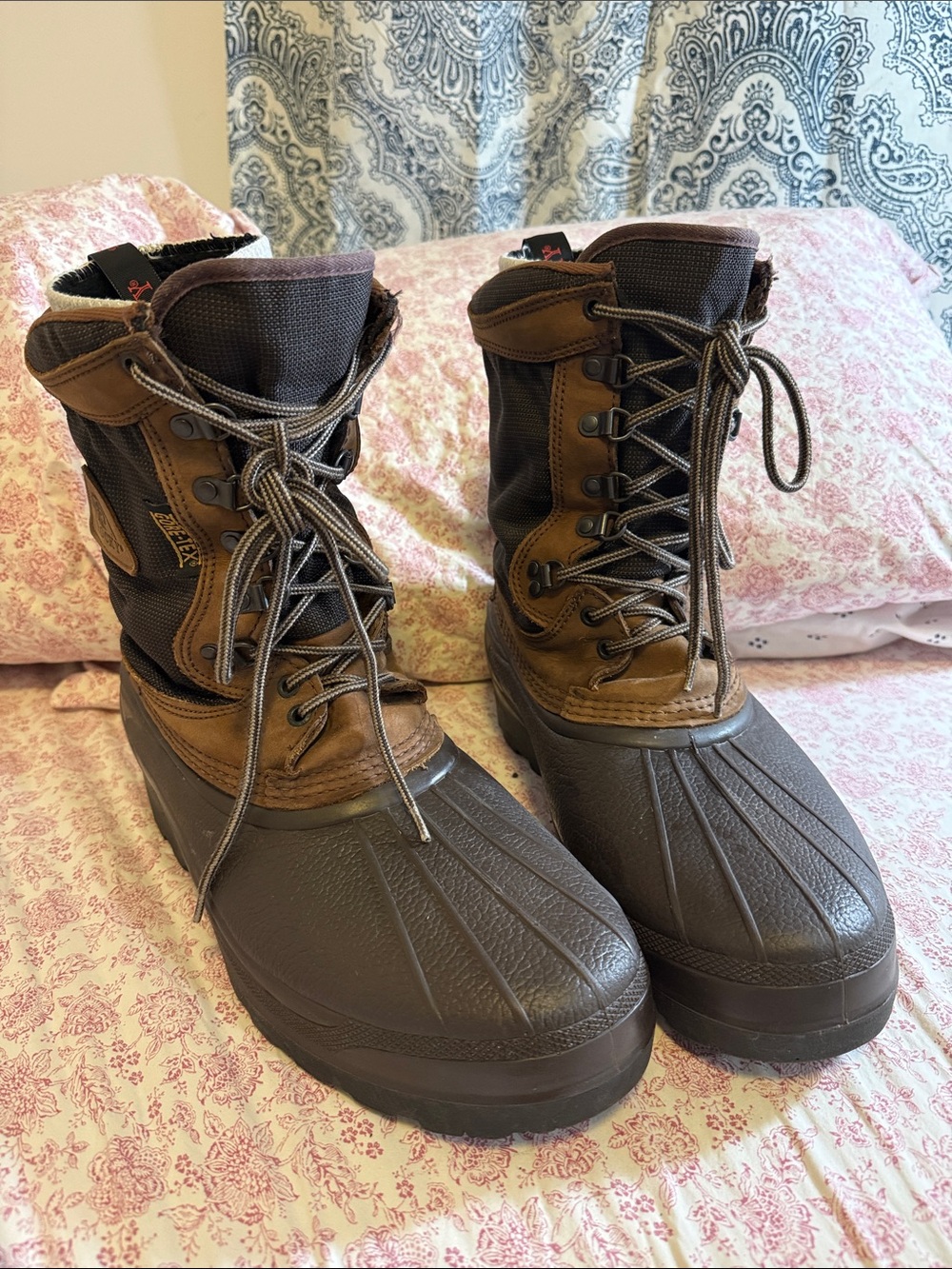 Rocky Brown and Black Men's Waterproof Lace-Up Rain & Snow Boots
